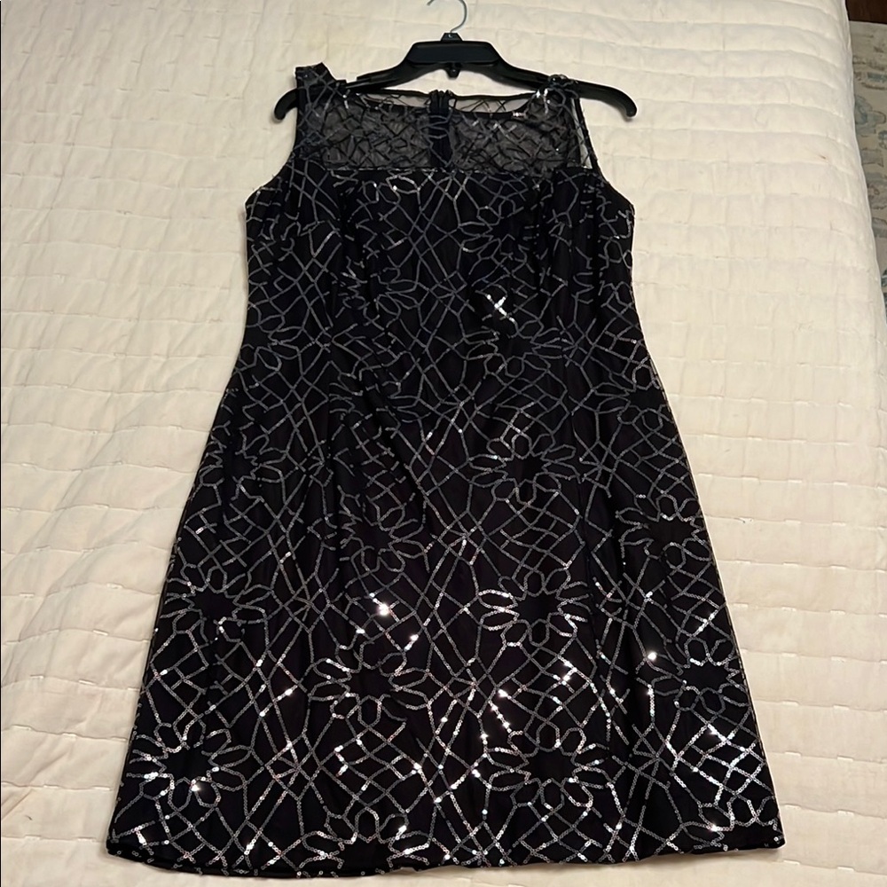 Elegant Black and Silver Women's Dress